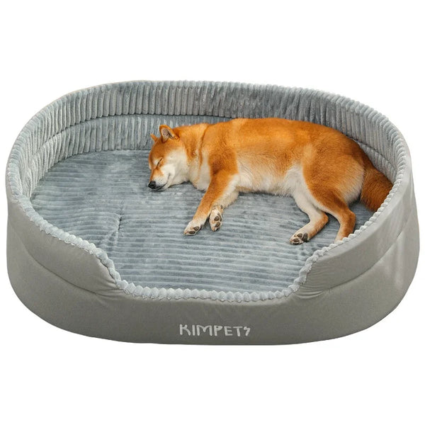 Large Dog Bed Washable, Orthopedic Calming Donut Bed with Removable Winter Pad,