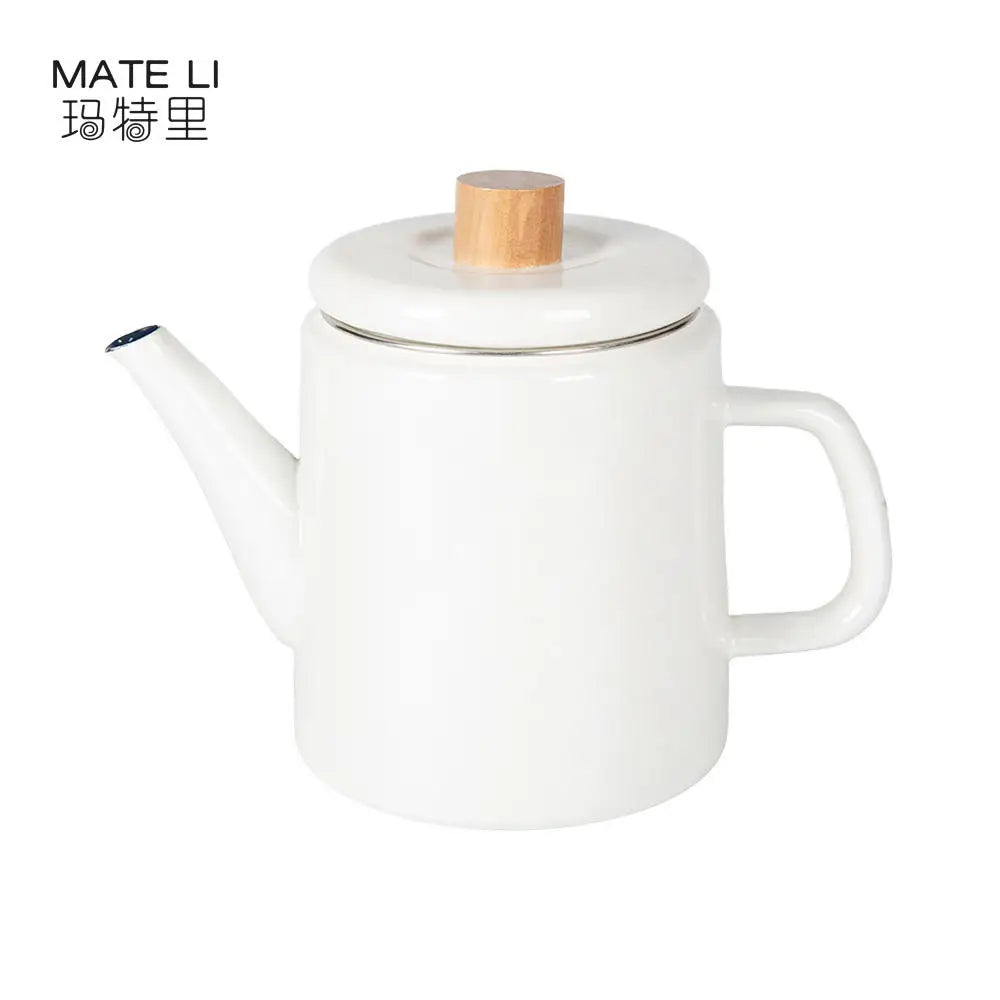 Custom Packaging Dark Green Geometric Enamel Gooseneck Pour Over Coffee Kettle