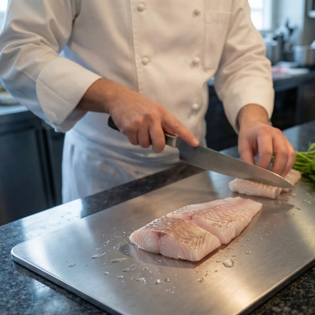 Professional Titanium Chopping Board-Ultra-Light 1mm Hypoallergenic Corrosion-Proof