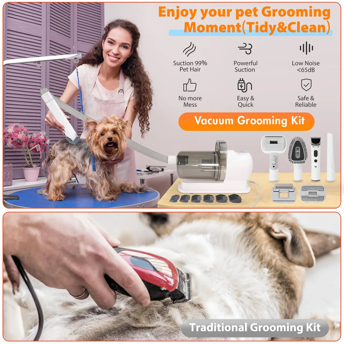 Best Multi-Function Pet Hair Cleaner Vacuum Hair Shaver Brush Pet Cleaner Grooming Kit