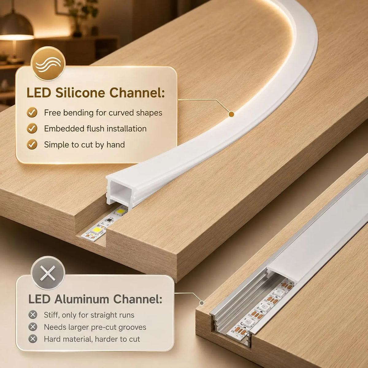 Silicone LED Neon Strip Light IP67 Waterproof for Hotel and Landscape Use Custom Color