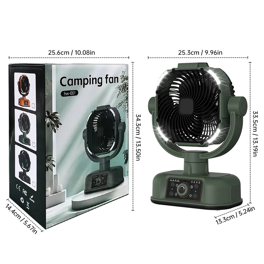 Wall Mounted Outdoor Fan Summer Gift Air-Cooled Fan USB Rechargeable Desktop Portable