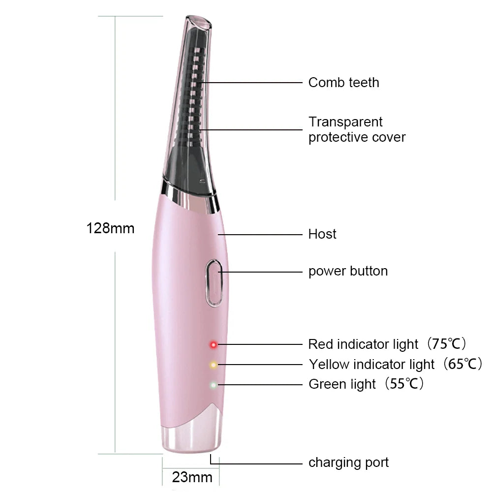Fast Heating Mini Electric Eyelash Curler Plastic Heated Eyelash Curler