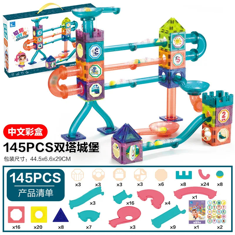 107 Pcs Strong Magnetic Building Tiles Blocks Model Construction Toys for Kids 2 to 4