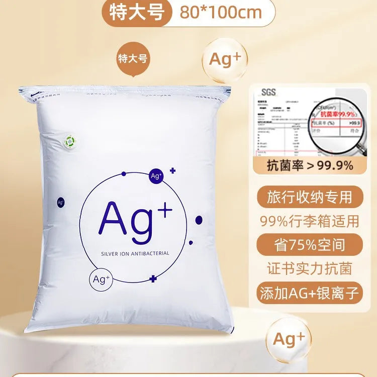 Vacuum Compression Bags Pump Free PA+PE Antibacterial Japandi Style Glossy Space Saving