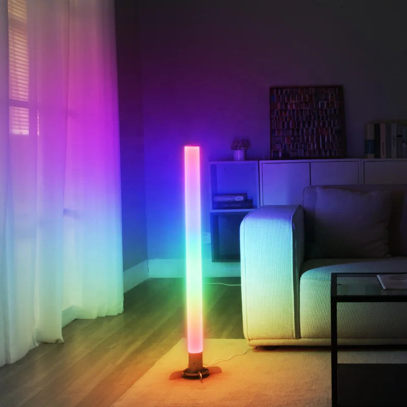 Original Design 360 Degree Emitting Corner Standing Rgb Led Floor Lamp Remote Control Sync