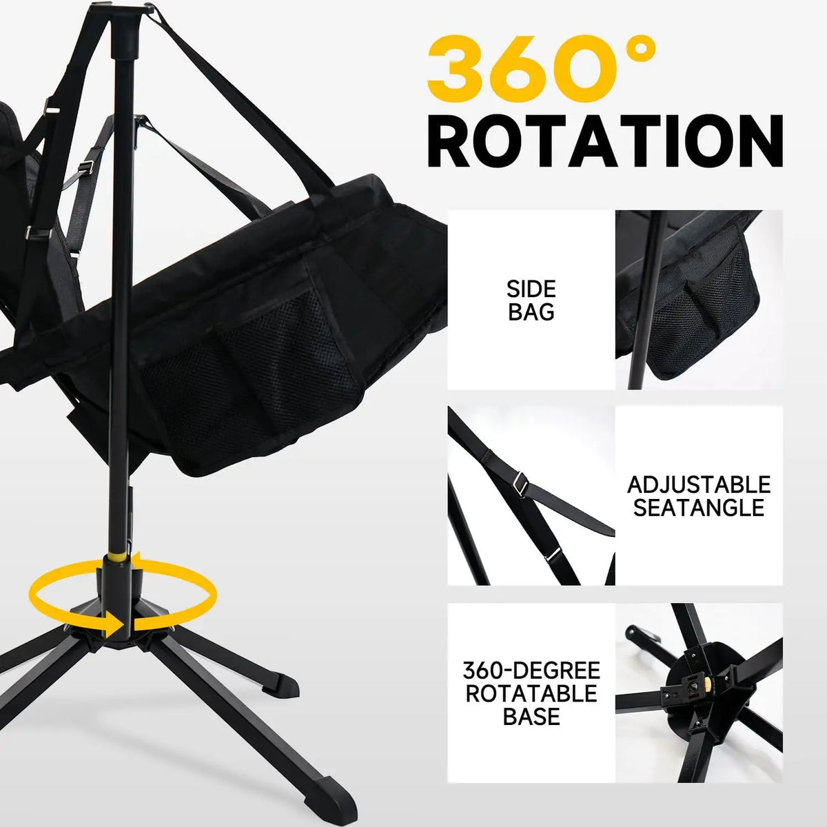 Custom 360 Degree Swivel Portable Leisure Travel Outdoor Hammock Swing Rocker Folding