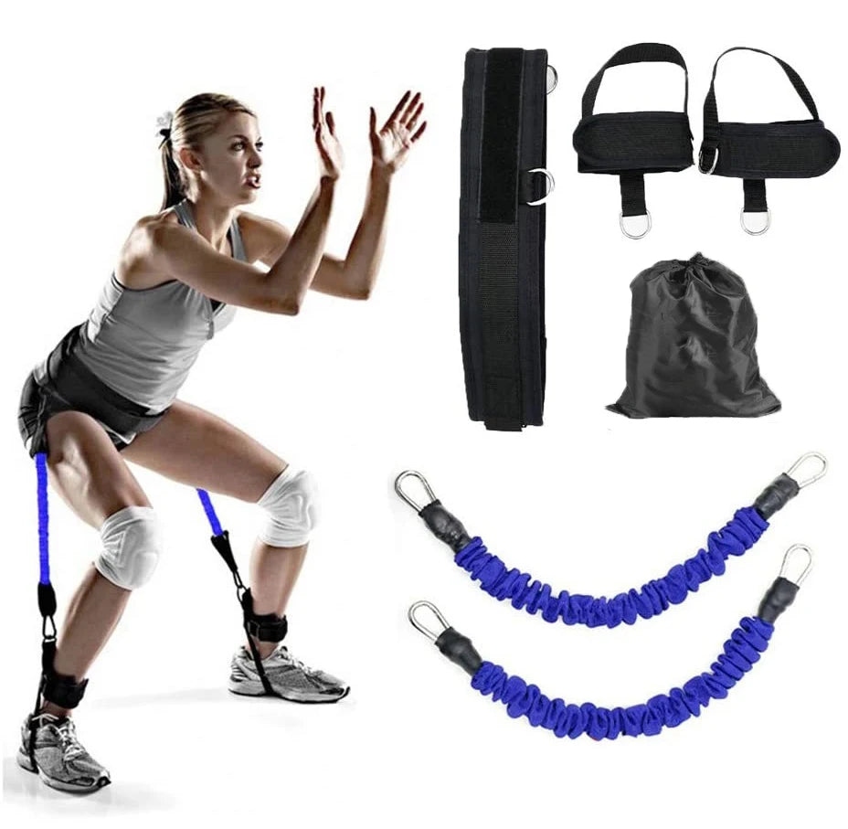 Vertical Jump Trainer Leg Strength Resistance Bands Set for Basketball Volleyball