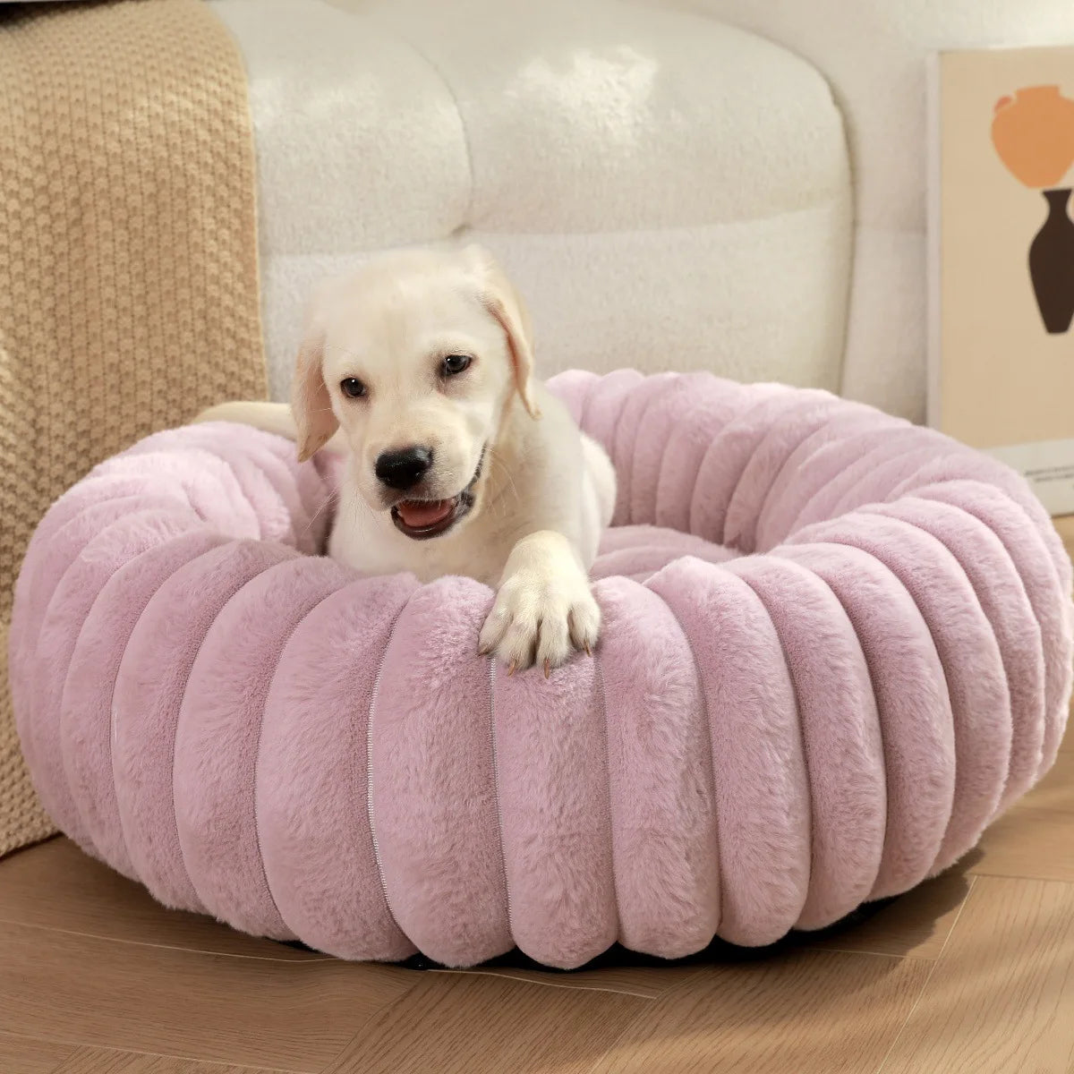 Soft Flannel Dog Donuts Calming Bed New Fashion Warm Winter Bed