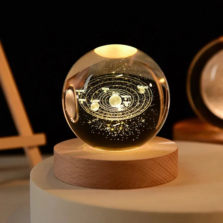 Projector 3D Night Lights Crystal Ball Music Box Customized Heart Rotate Animation Figure