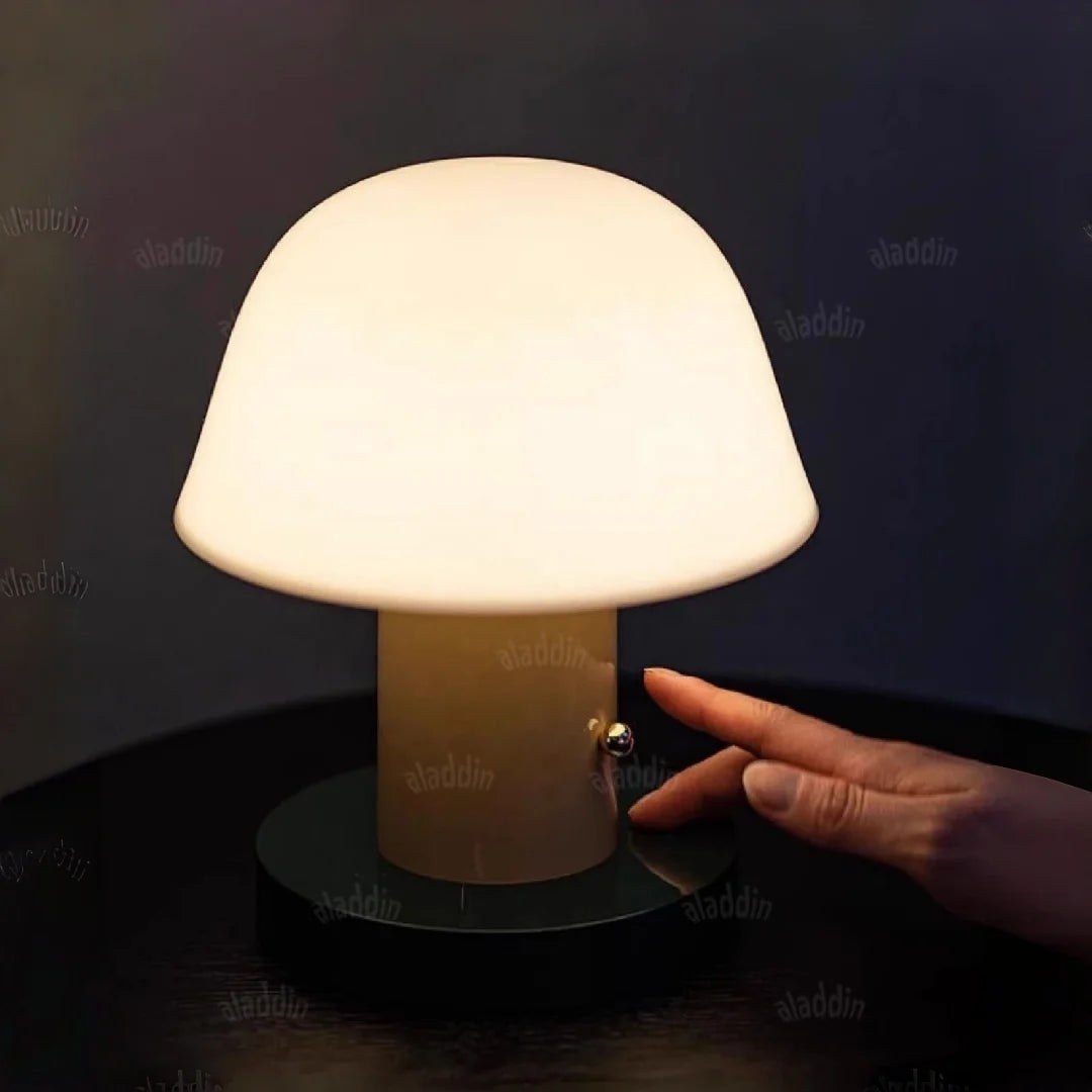 Danish Designer Mushroom Table Lamp Light Luxury Rechargeable Nordic Wireless Touch Retro