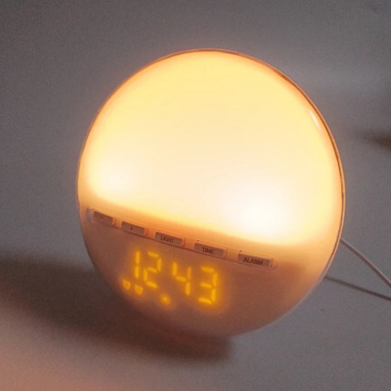 7 Color Changing Digital Wake Up Light Sunrise Sunset Sunlight Alarm Clock Sunrise Alarm