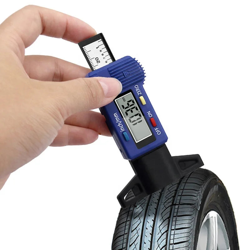 Digital Tire Tread Depth Gauge LCD with Inch & MM Conversion Tester Tool for Car