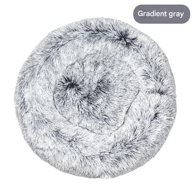 Luxury Fluffy Cushion Plush Soft Donut Dog Bed Accessories Washable Calming Sofa Camas