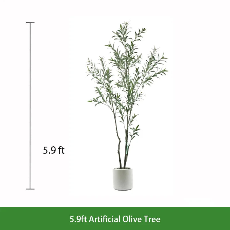 Lifelike Real Touch Artificial Potted Olive Tree Decorative Faux Plant for Indoor Outdoor