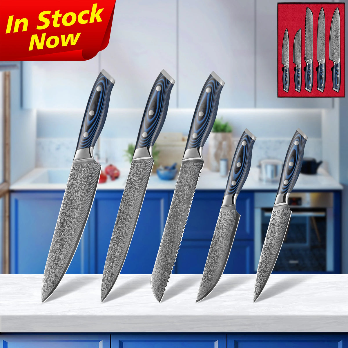 10% Off Vg10 67 Layers Kitchen Knives Professional Damascus Chef Knife Set With Magnetic