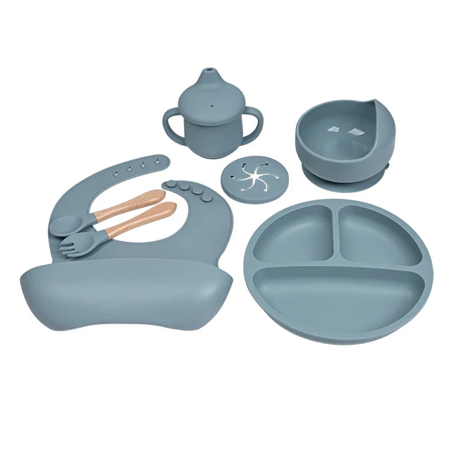 CE CPC Certified BPA Free Microwavable Silicone Baby Feeding Set Soft Spout Sippy Cup