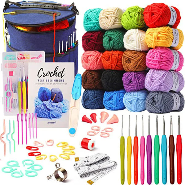 Custom 68 Pcs of Crochet Hook Set DIY Hand-Woven Sewing Kit with Wool Beginner Crochet