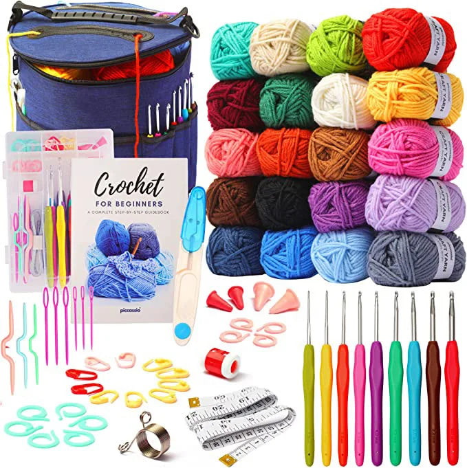 Custom 68 Pcs of Crochet Hook Set DIY Hand-Woven Sewing Kit with Wool Beginner Crochet