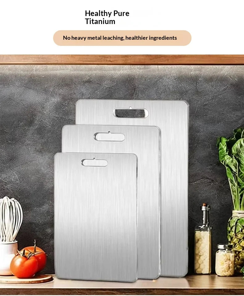 Titanium 1.0mm Thick Anti-Bacterial Cutting Board Set with Hanging Hole Dishwasher Safe