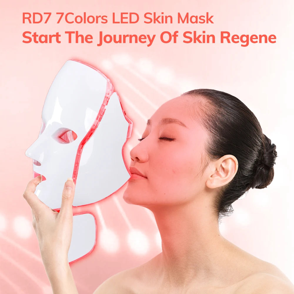 7-Color LED Light Therapy Facial Mask Red Light Skin Care Photon Led Face Mask Handheld