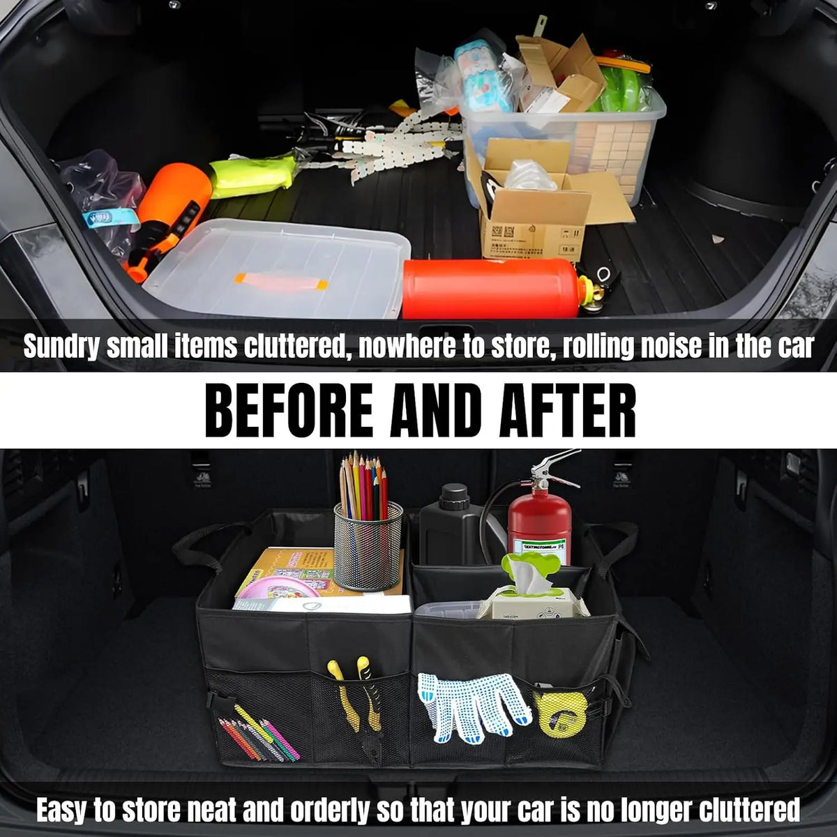 Foldable Eco-Friendly Lightweight Car Trunk Backseat Organizer Oxford Cloth Large