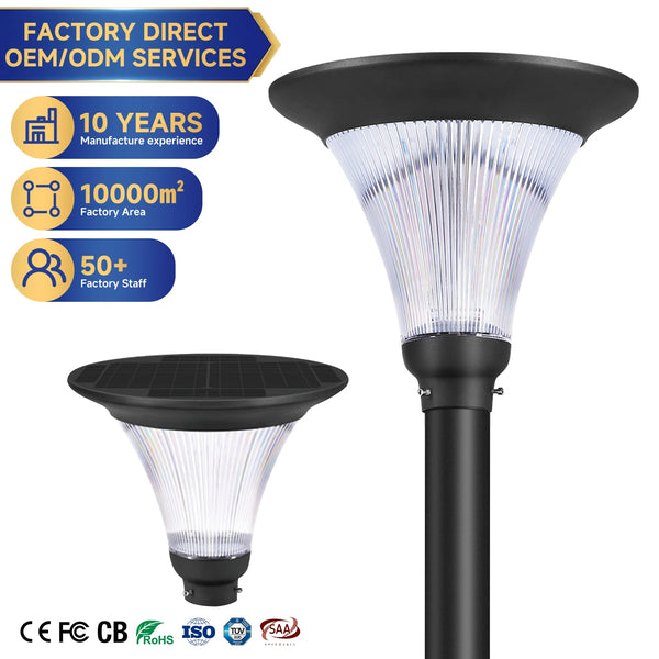 Outdoor Solar Post Light Waterproof LED Path Lighting Decorative Landscape Lamp