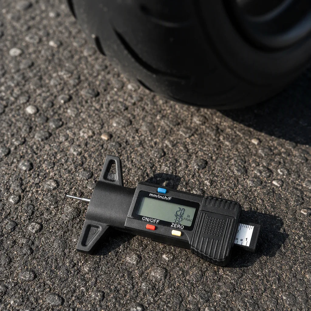 Digital Tire Tread Depth Gauge with mm, Inch and Fraction Display