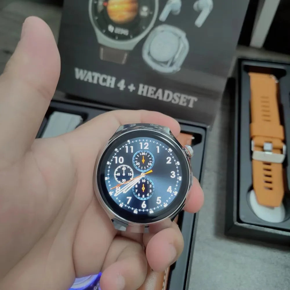 D21 Smart Watch 4 Headphone 2 1 Set Double Strap 1.52 TFT BT Call Heart Rate Sport
