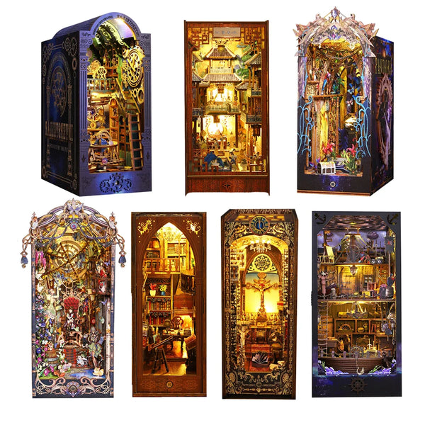 Booknook Custom 3D Wooden Puzzle Diy Book Nook Kit Assembly Nook Book Wooden Dollhouse