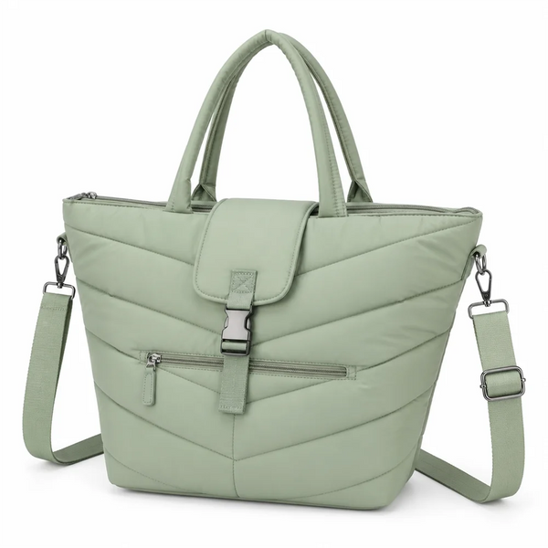Source Chevron Quilted Polyester Puffer Tote Bag Women Fashion Crossbody Shoulder Bag