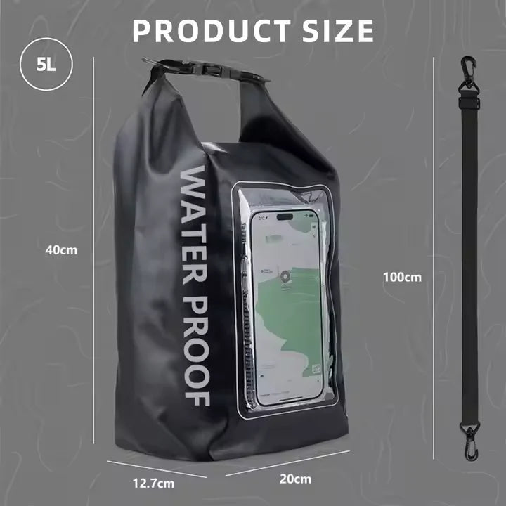 Outdoor Roll Top Waterproof Backpack Kayaking Boating Swimming Camping Travel Floating