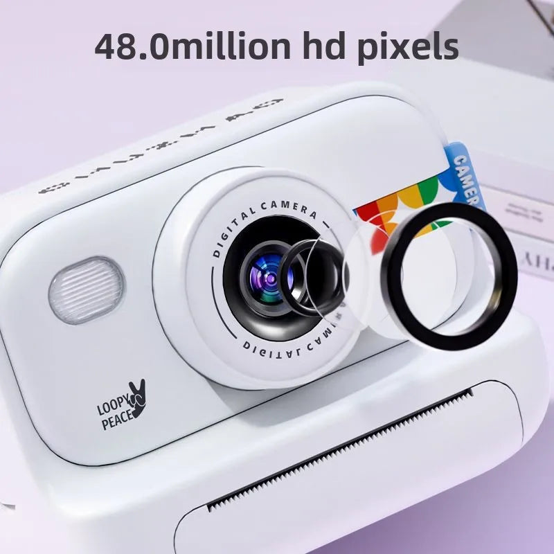 Kids Digital Instant Print Camera 1080p Filter MP3 Colour Photo Toy for Little Girl