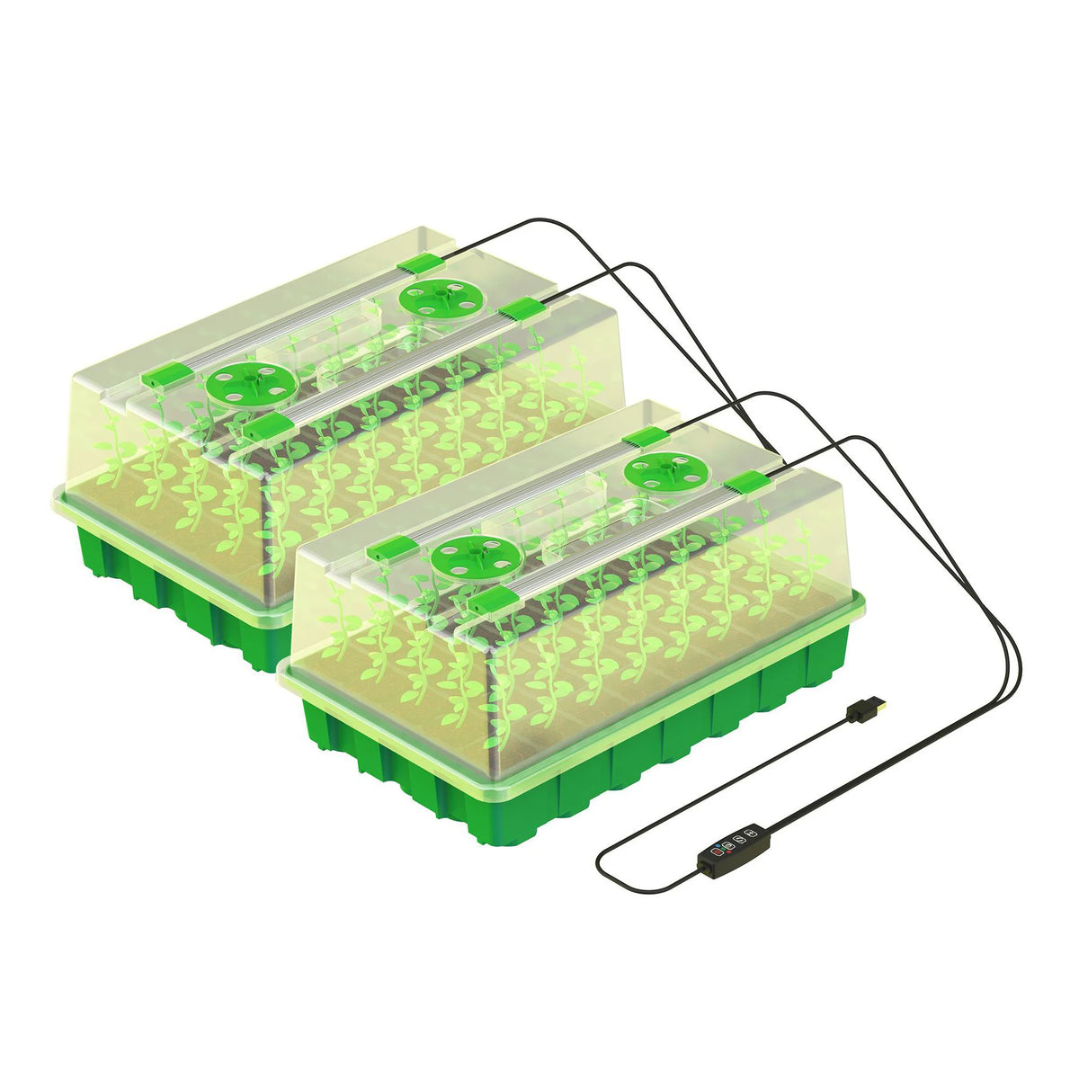 Complete All-in-One Seedling Propagation System with LED Grow Light and Starter Tray Box