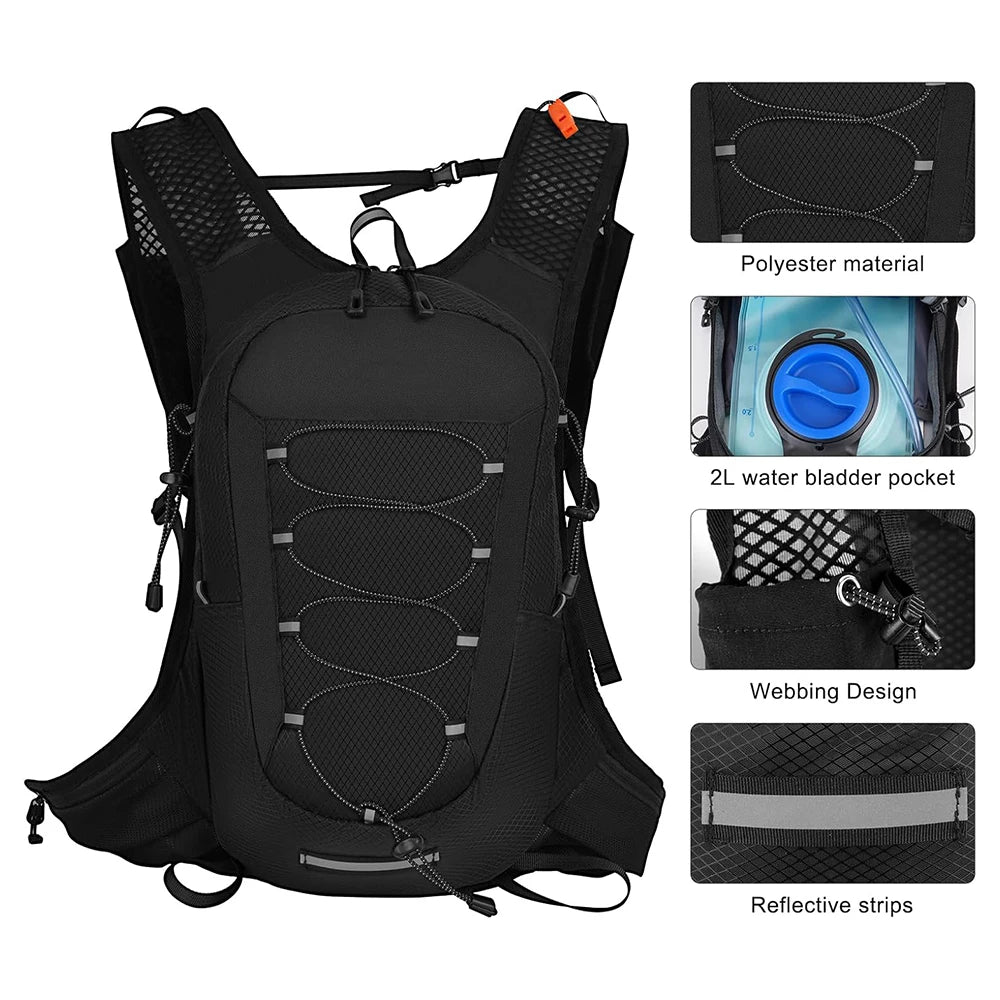 Unisex Hydration Backpack Vest Pack Set with Hydration Bladder Reservoir Water Bladder