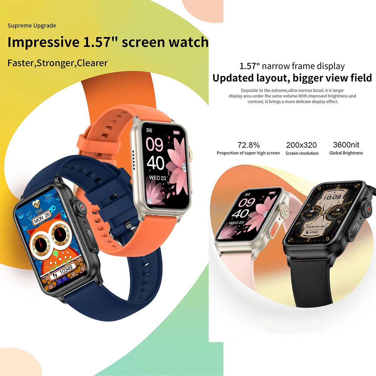 New Smartwatch Fashion 1.57inch Bt Call Blood Oxygen Reloj Inteligente Android Smart