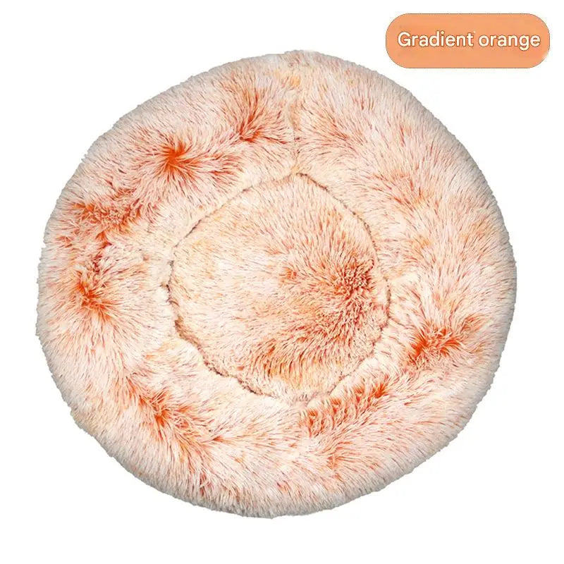 Luxury Fluffy Cushion Plush Soft Donut Dog Bed Accessories Washable Calming Sofa Camas