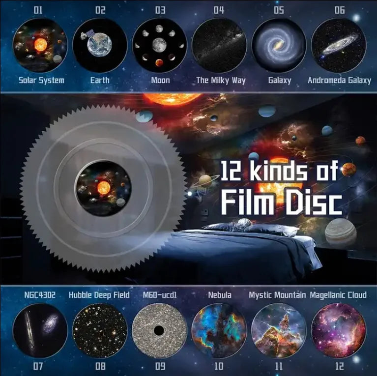 12 in 1 Planetarium Galaxy Star Projector Rotating Nebula Projector Lamp Timed Starry