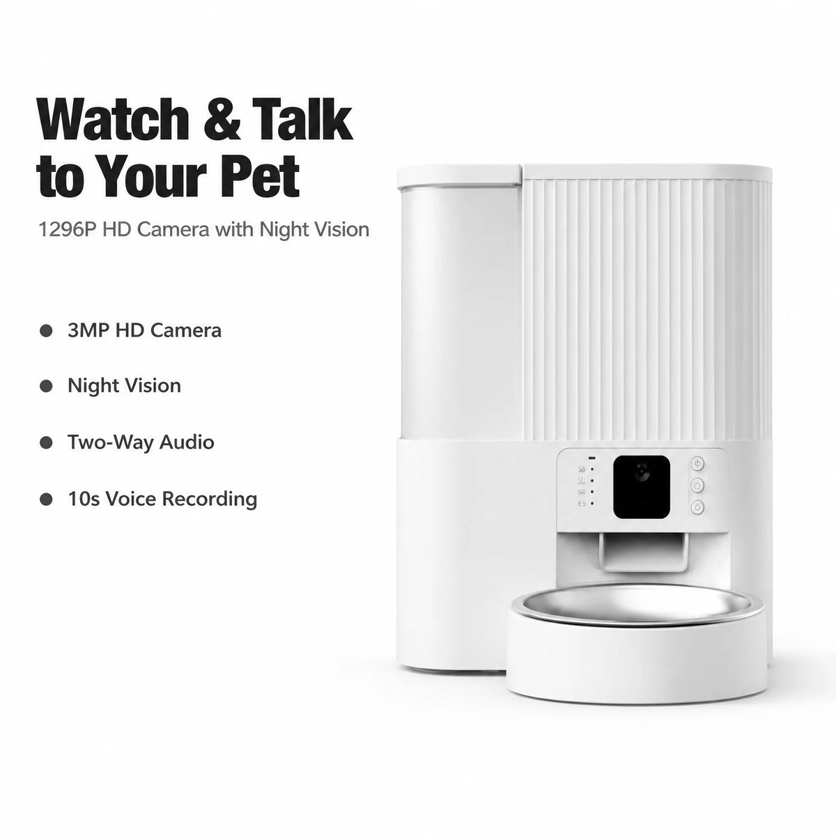 Smart 2-in-1 Automatic Pet Food and Water Feeder with 3MP Camera
