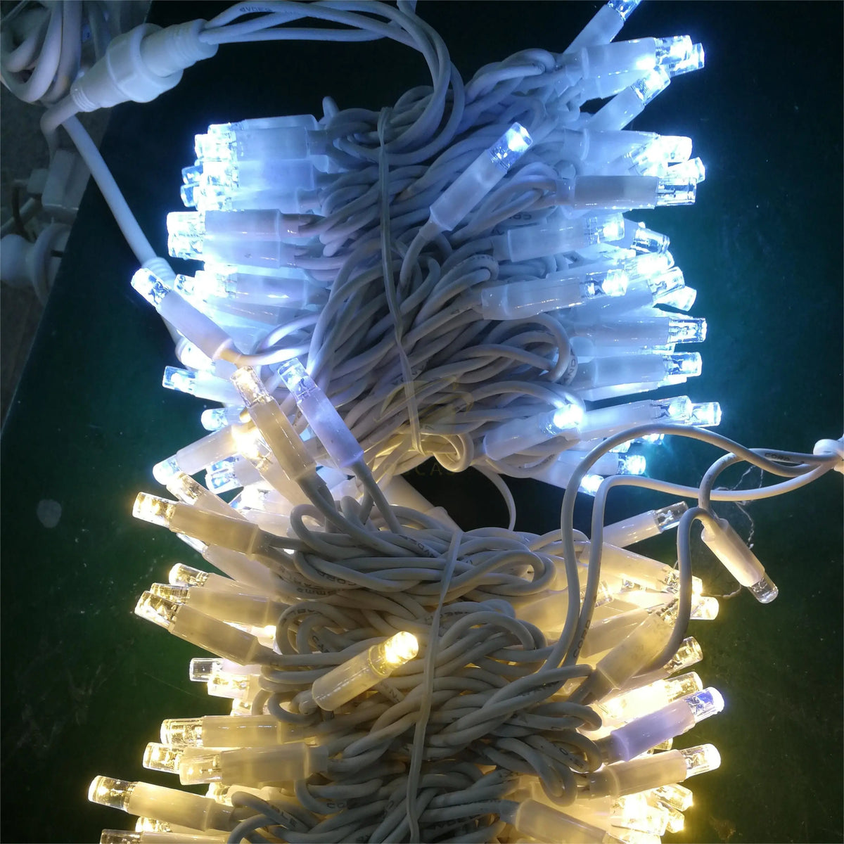White Cable IP65 Waterproof 10m 100leds Rubber Cable Outdoor Christmas LED String Light