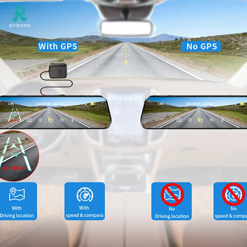 Mirror HD 1080P Dashcam Car Mdvr Mirror Front and Rear Dual Camera Dashcam Mirror Driving