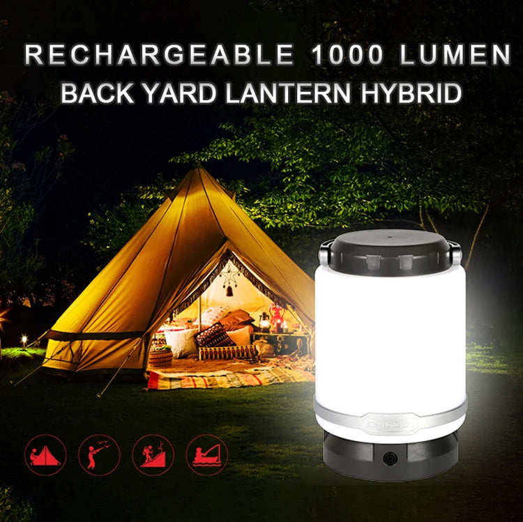 Portable USB Rechargeable LED Camping Lantern White Night Tent Light Emergency Outdoor