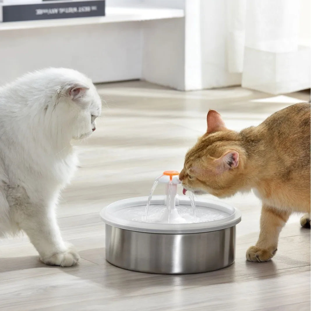 Pet Cat Water Drinking Fountain 2.2L Smart Cat Supplies 304 Stainless Steel Automatic Cat