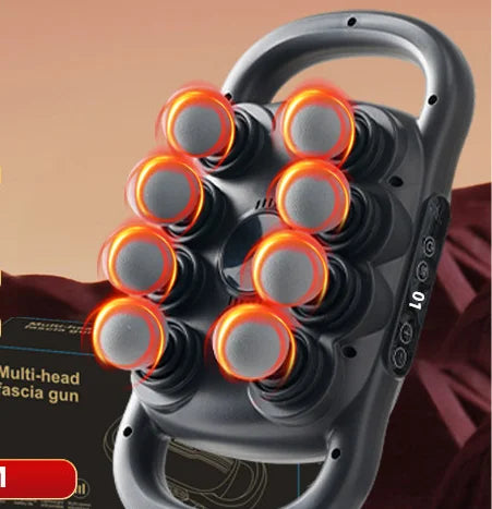 Smart Big Massage Gun 30 Speed Levels 1800mAh Battery Free Hand Full-Body Massager Gun