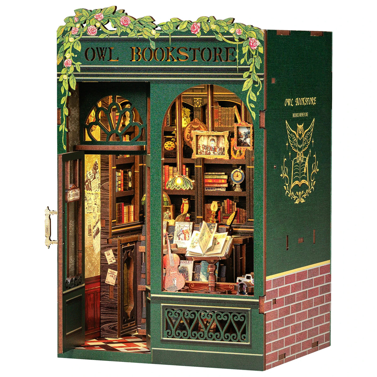 Top Gift DIY Book Nook 3D Wooden Puzzle Miniature House DIY Craft Kit Assembled Wooden Toy