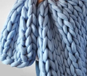 Hand Soft Fluffy Yarn Chunky Knit Weighted Blanket