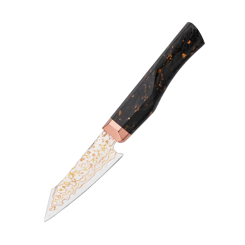 Japanese 5PCS 77 Layers Rainbow Damascus VG10 10Cr15CoMoV Core Chef Kitchen Knife Copper