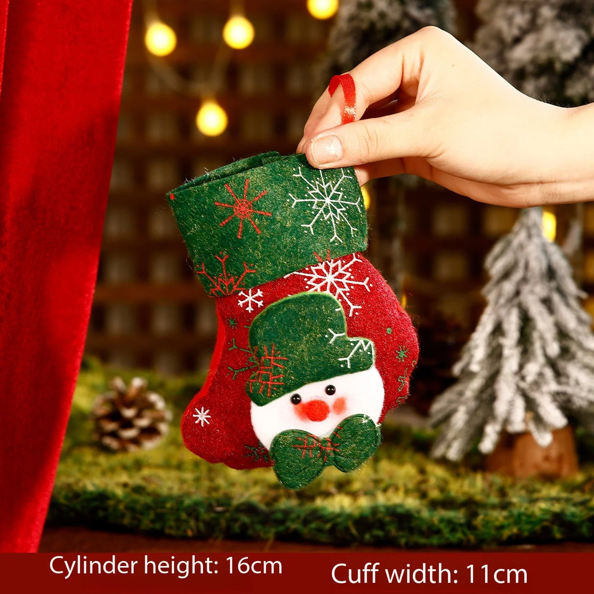 Christmas Stocking Embroidered Merry Christmas, 3D Character Decoration Holiday Stocking,