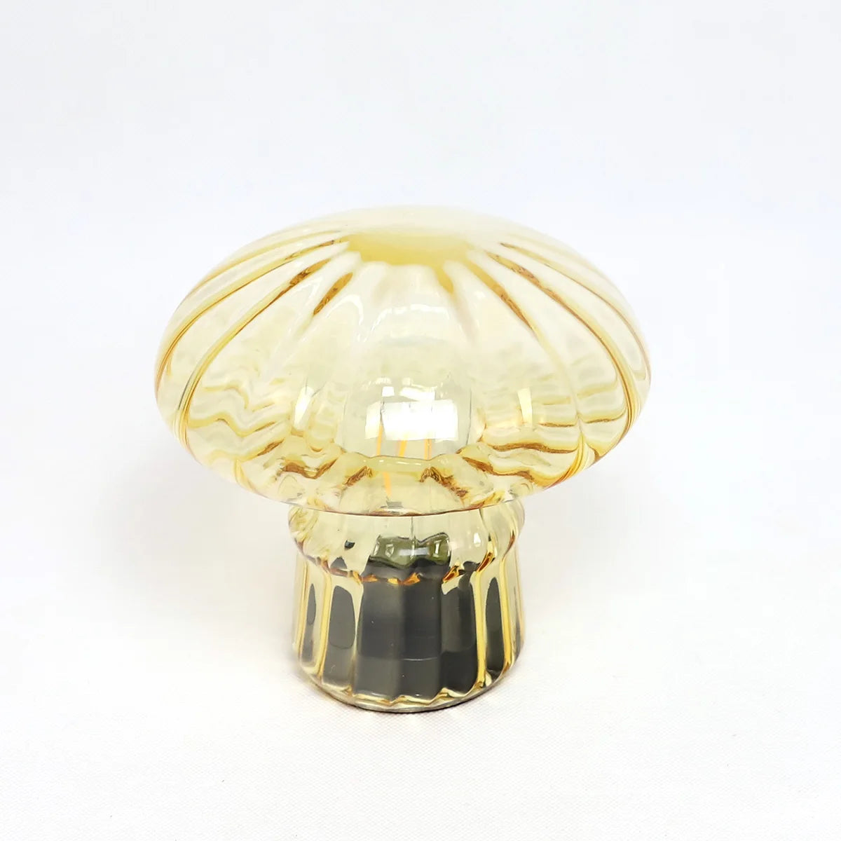 Hollow Blown Glass Leopard Print Mushroom Tabletop Reading Lamp Home Bedroom Elegant