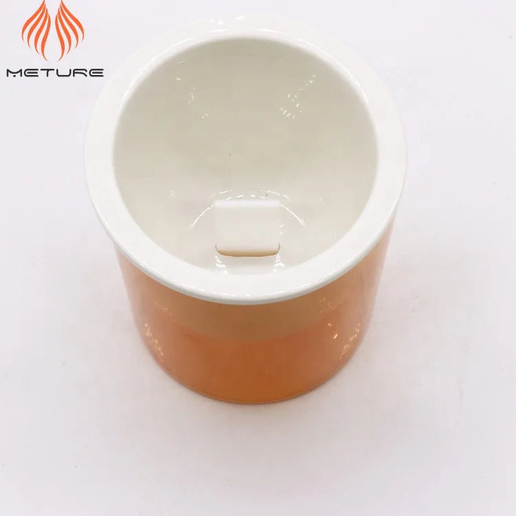 Indoor SELF-WATERING Orange GLASS and White CERAMIC Flower Pot Hydroponic Planter